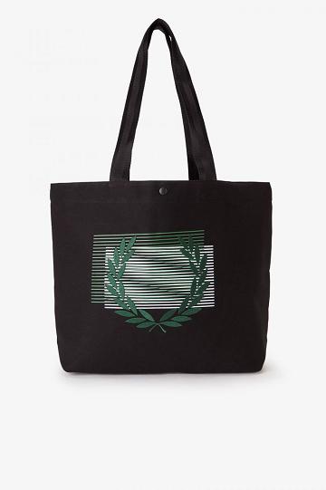 Fred Perry Glitch Graafinen Tote Naisten Laukut Mustat | FI 1233TCEV